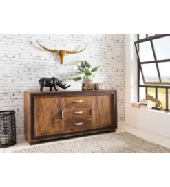 Komoda wysoka 3D ORBIT 120 cm drewno mango brązowa