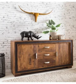 Komoda wysoka 3D ORBIT 120 cm drewno mango brązowa