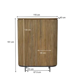 Komoda wysoka LUSAN 115 cm drewno teak