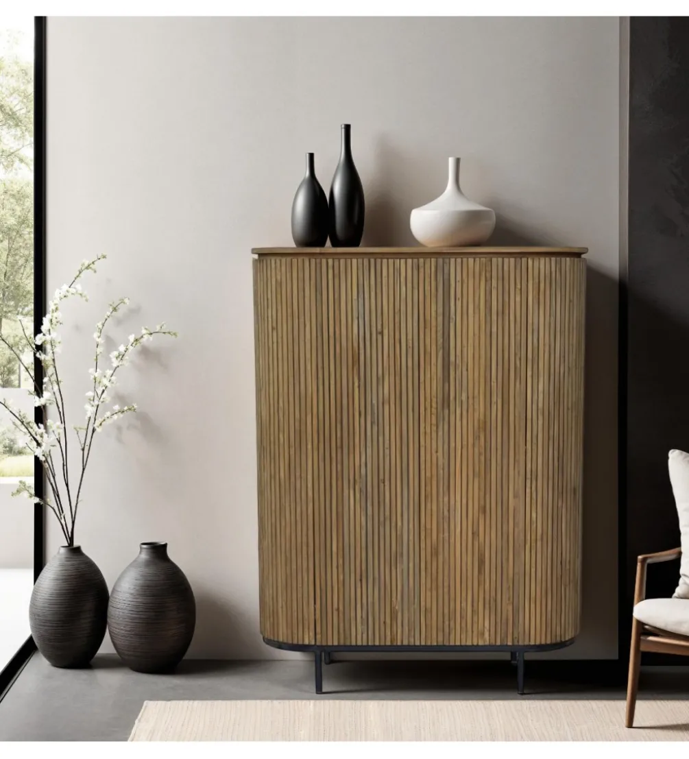 Komoda wysoka LUSAN 115 cm drewno teak