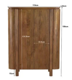 Komoda wysoka SALANO 150 cm drewno mango naturalna