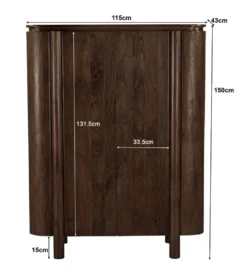 Komoda wysoka SALANO 150 cm drewno mango brązowa