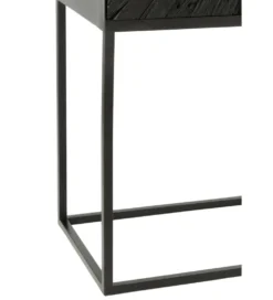 Komoda wysoka Shanil 90 cm drewno czarna
