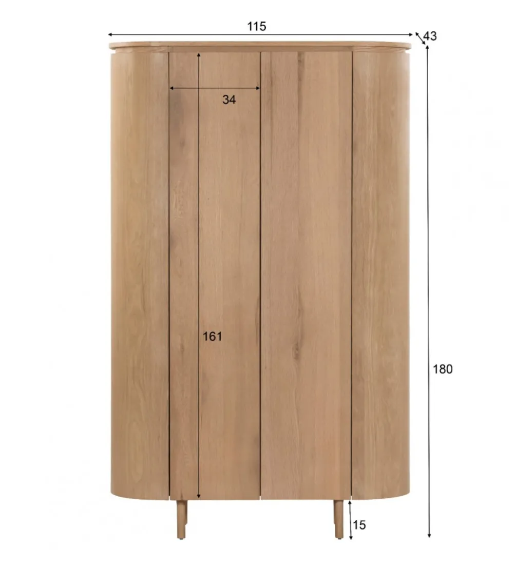 Komoda wysoka TOBAGO 180 cm naturalna