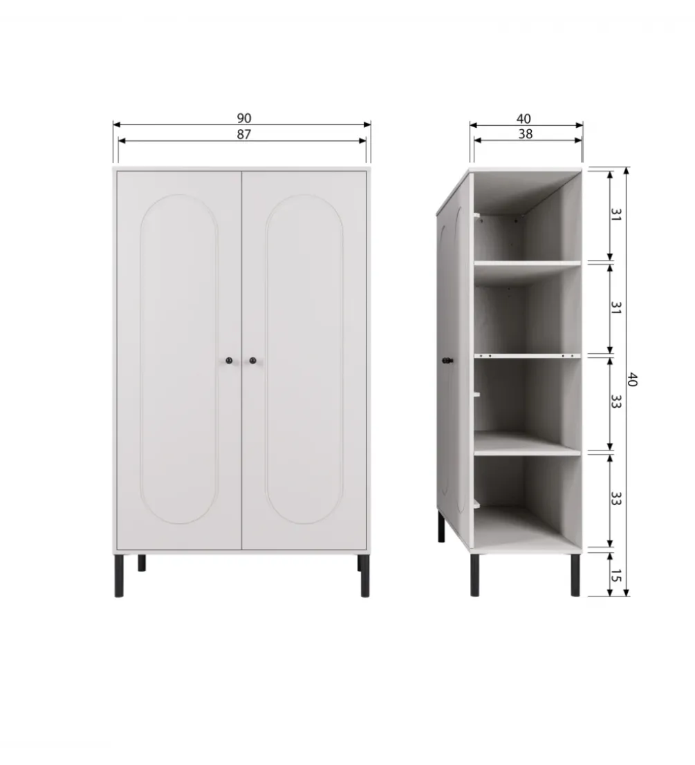 Komoda XINA 149 cm zimna szarość