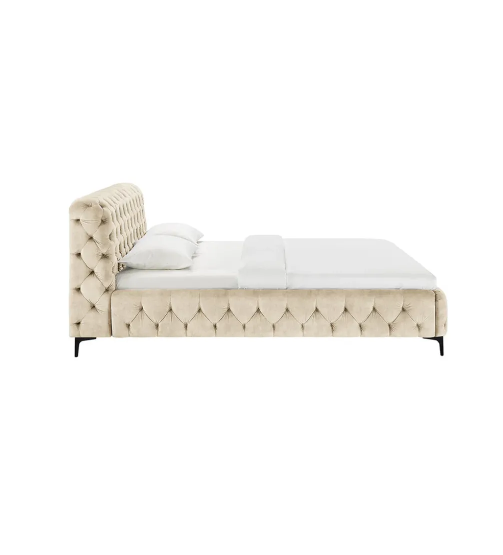 Łóżko MODERN BAROCK 180 x 200 cm welwet champagne
