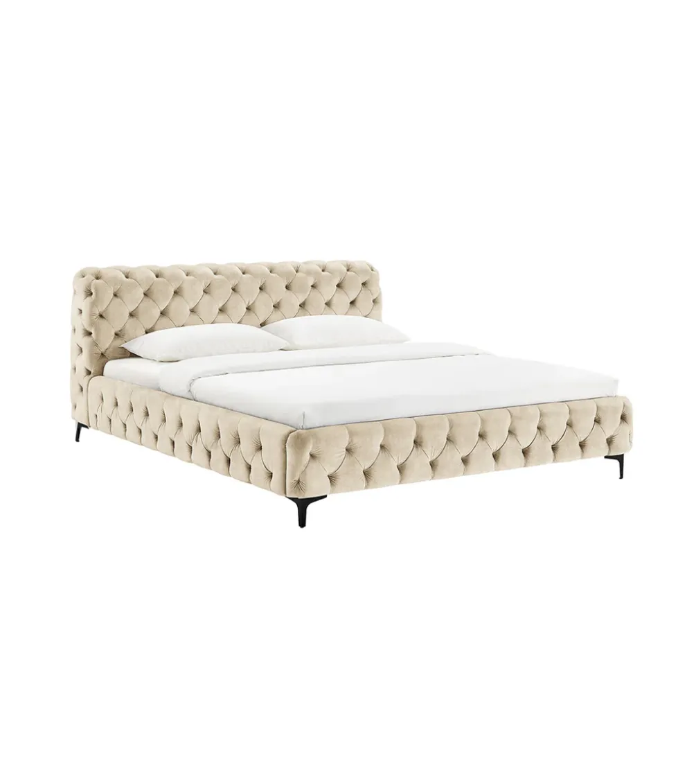 Łóżko MODERN BAROCK 180 x 200 cm welwet champagne