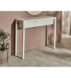 Konsola ARES 100 cm drewno mango biała