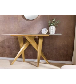 Konsola ART LIVING 140 cm blat z białego marmuru