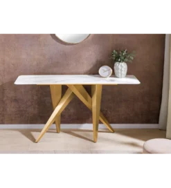 Konsola ART LIVING 140 cm blat z białego marmuru