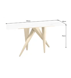 Konsola ART LIVING 140 cm blat z białego marmuru
