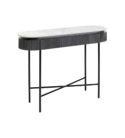 Konsola Glenn 100 cm z jasnym marmurowym blatem