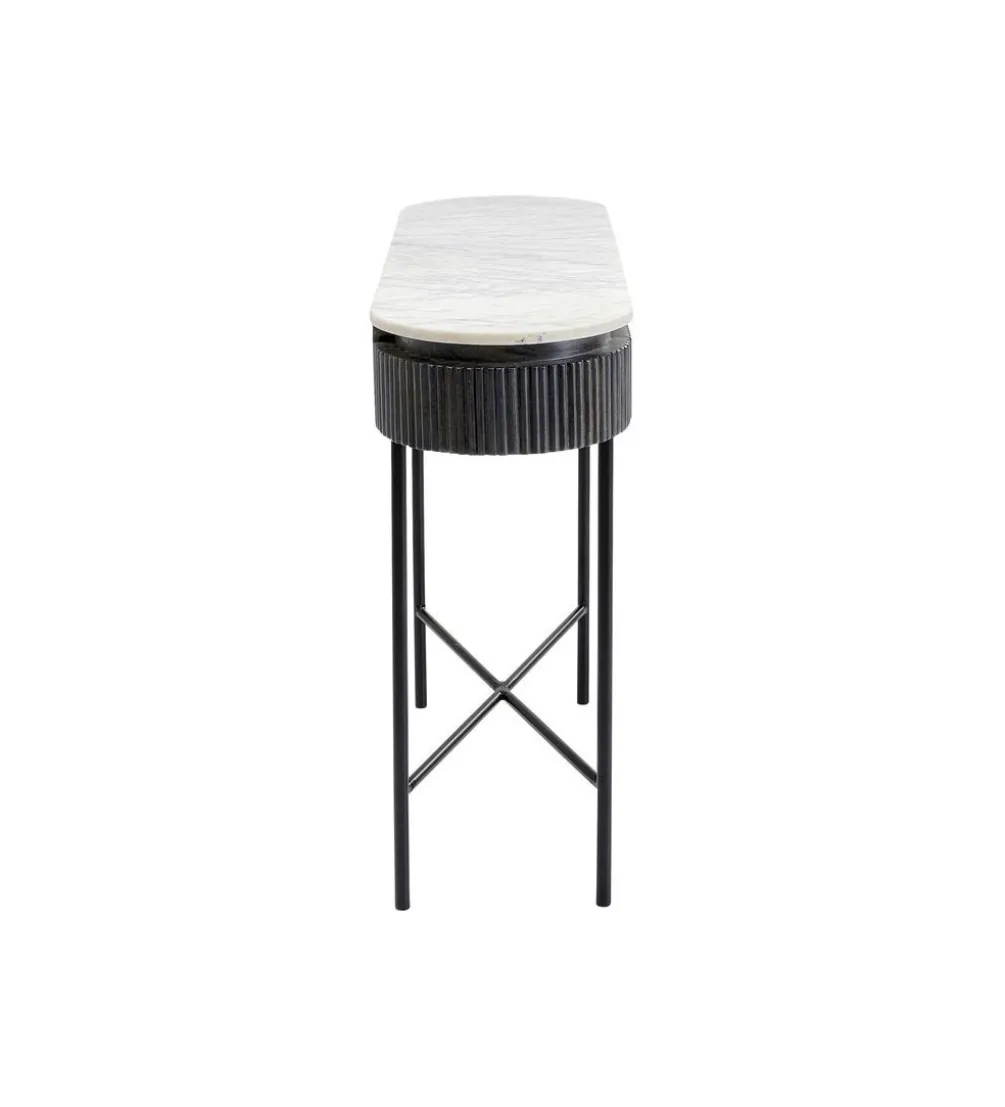 Konsola Glenn 100 cm z jasnym marmurowym blatem