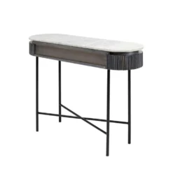 Konsola Glenn 100 cm z jasnym marmurowym blatem