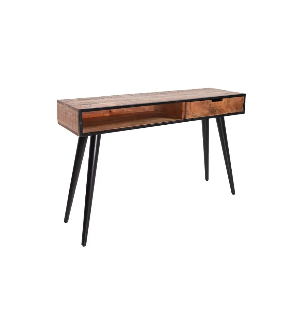 Konsola Industrial 120 cm drewno mango