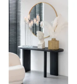 Konsola LEMONE 150 cm drewno teak czarna