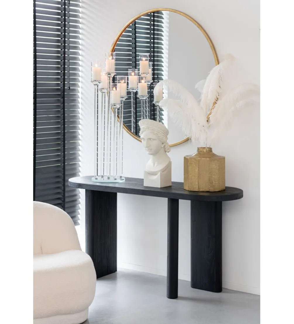 Konsola LEMONE 150 cm drewno teak czarna
