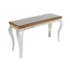 Konsola MODERN BAROCK BARRACUDA 140 cm chromowany szklany blat BEZ blatu tekowego