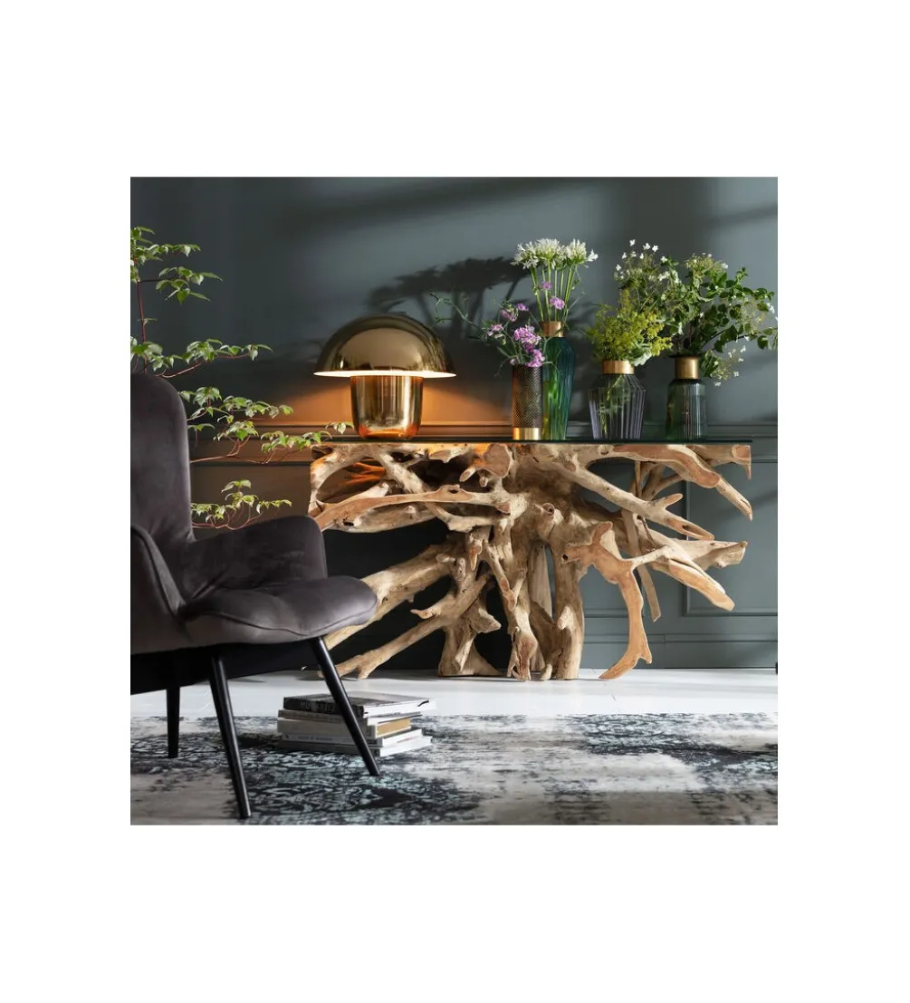 Konsola ROOTS 150 cm drewno teak naturalna