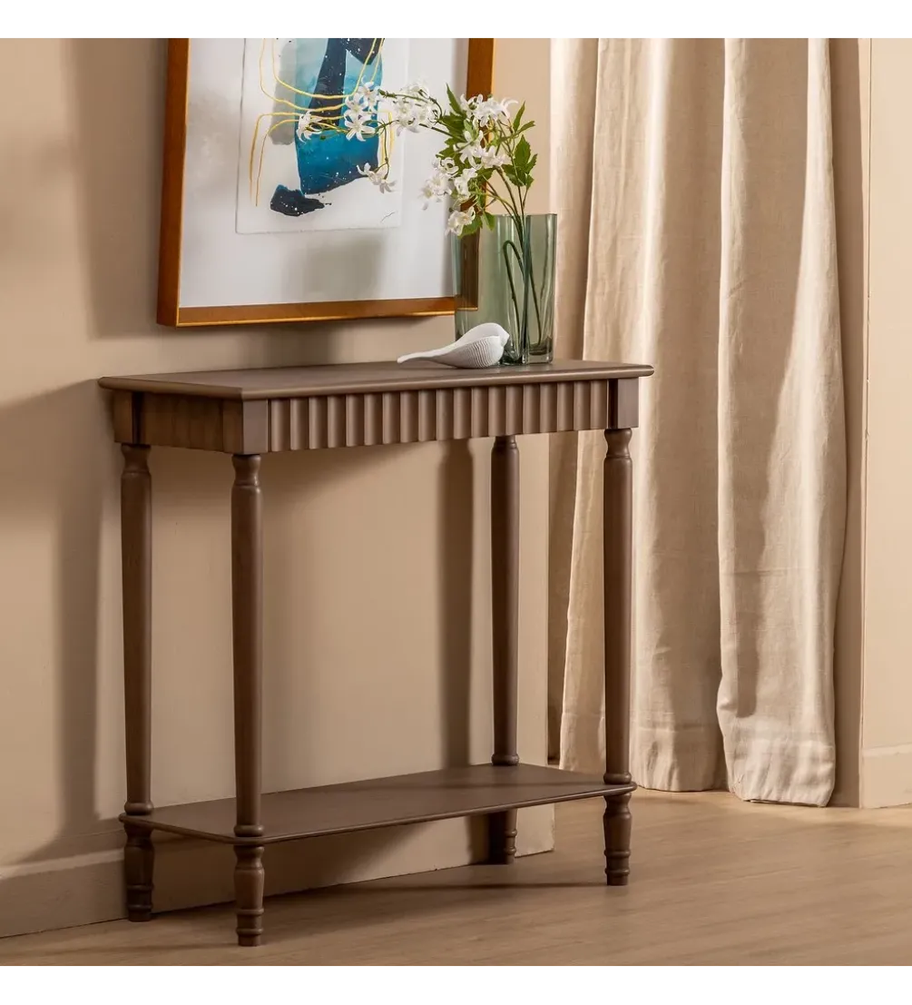 Konsola TEMPU 71 cm drewno sosna brązowy
