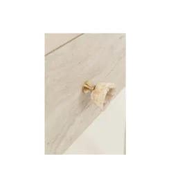 Konsola TRAVERTINO DRAWERS 100 x 77 cm naturalny beżowy