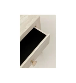 Konsola TRAVERTINO DRAWERS 100 x 77 cm naturalny beżowy