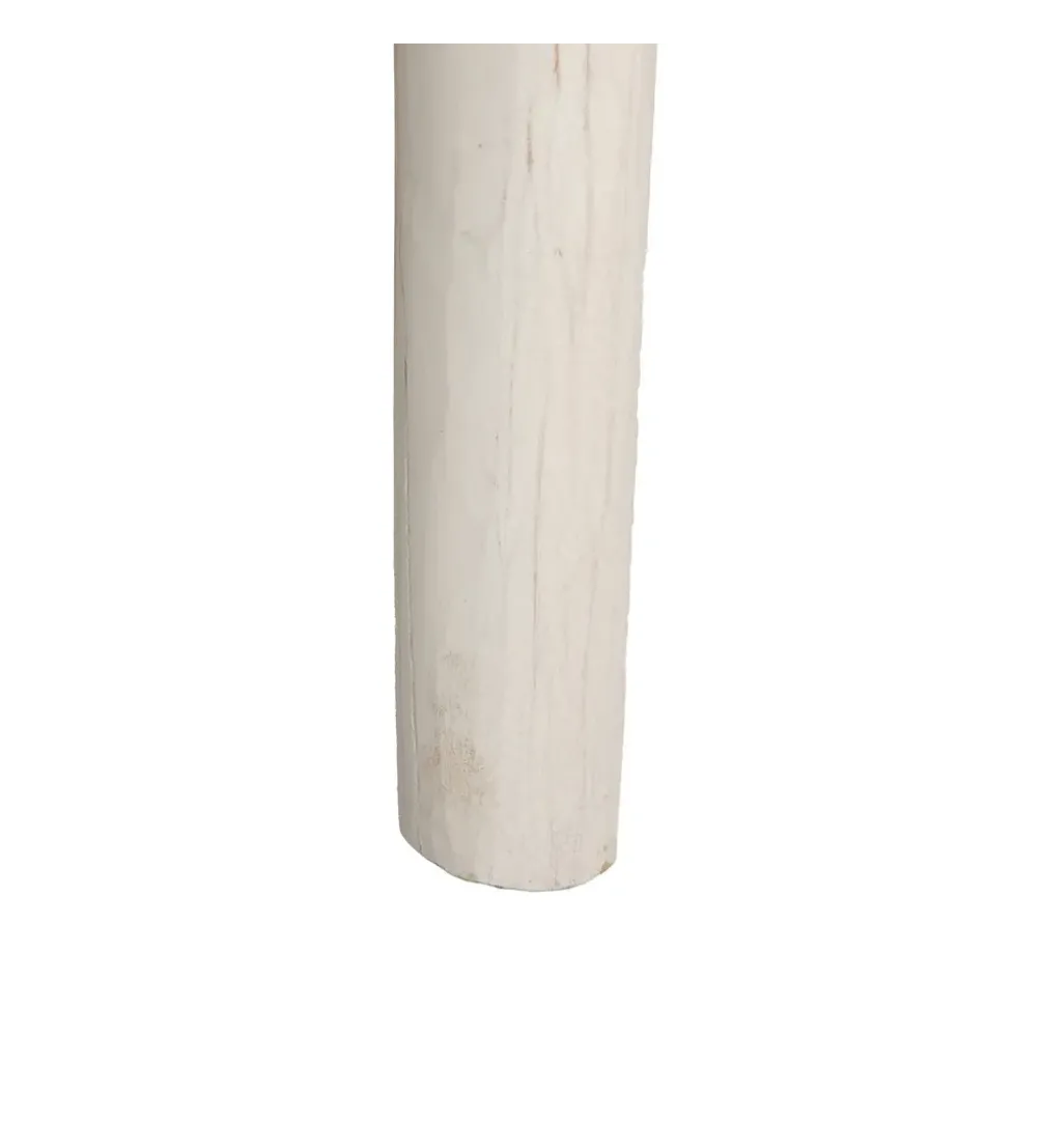Konsola WORNYM 120 cm drewno teak biała przecierana