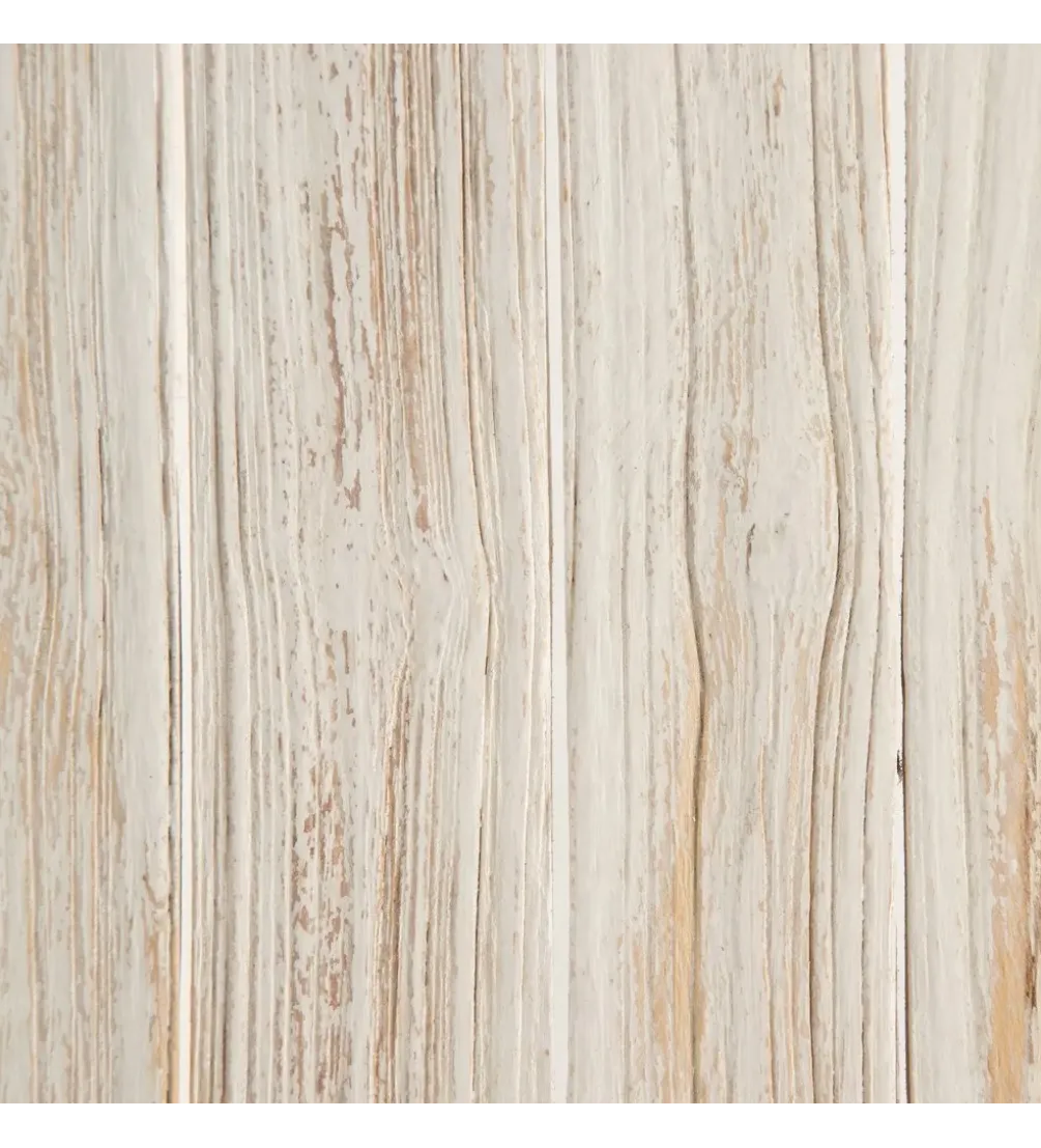 Konsola WORNYM 120 cm drewno teak biała przecierana