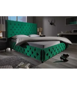 Łóżko tapicerowane PARIS CHESTERFIELD 180 cm x 200 cm ciemnyzielony velvet
