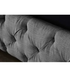 Łóżko tapicerowane PARIS CHESTERFIELD 180 cm x 200 cm Szare lniane
