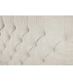 Łóżko tapicerowane PARIS CHESTERFIELD 180 cm x 200 cm beżowe lniane