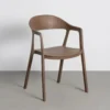 Krzesło BARETO 80 cm brązowe z podłokietnikami nogi v