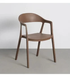 Krzesło BARETO 80 cm brązowe z podłokietnikami nogi v