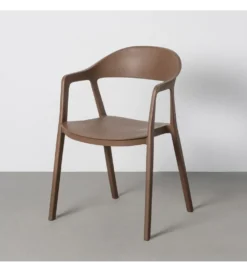 Krzesło BARETO 80 cm brązowe z podłokietnikami nogi v