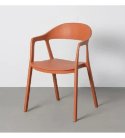 Krzesło BARETO 80 cm pomarańczowe z podłokietnikami nogi v