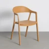 Krzesło BARETO 80 cm żółte z podłokietnikami nogi v
