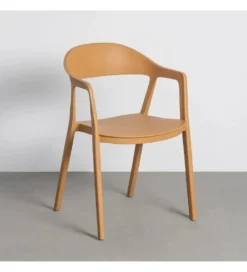 Krzesło BARETO 80 cm żółte z podłokietnikami nogi v