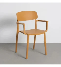 Krzesło BARETO 80 cm żółte z podłokietnikami