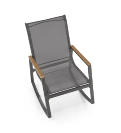 Krzesło bujane ZLATAN 97 cm popielate