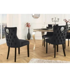 Krzesło CASTLE DELUXE welur czarny