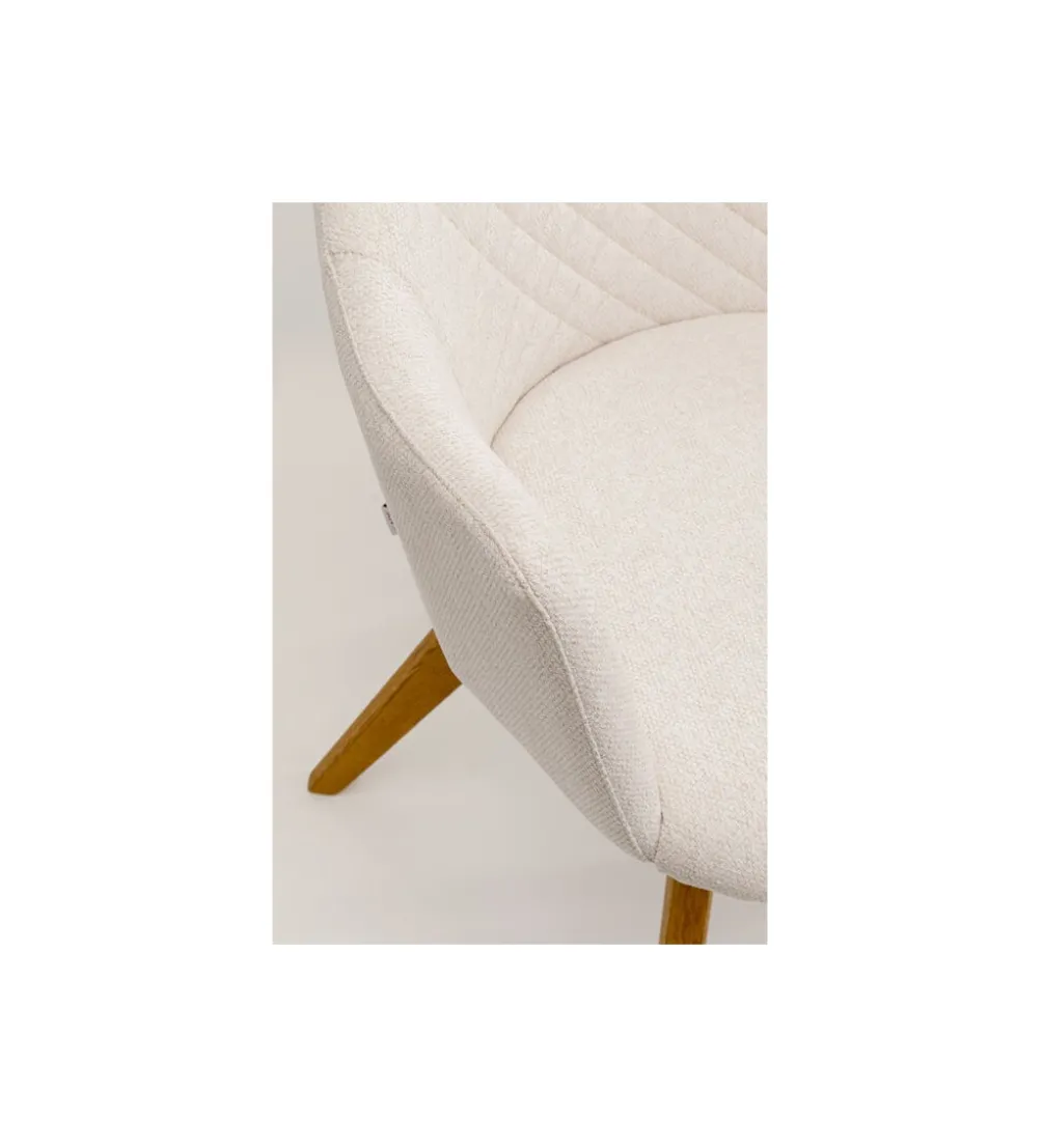 Krzesło COCO WOOD kremowe Chenille