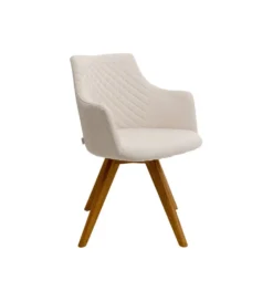 Krzesło COCO WOOD kremowe Chenille