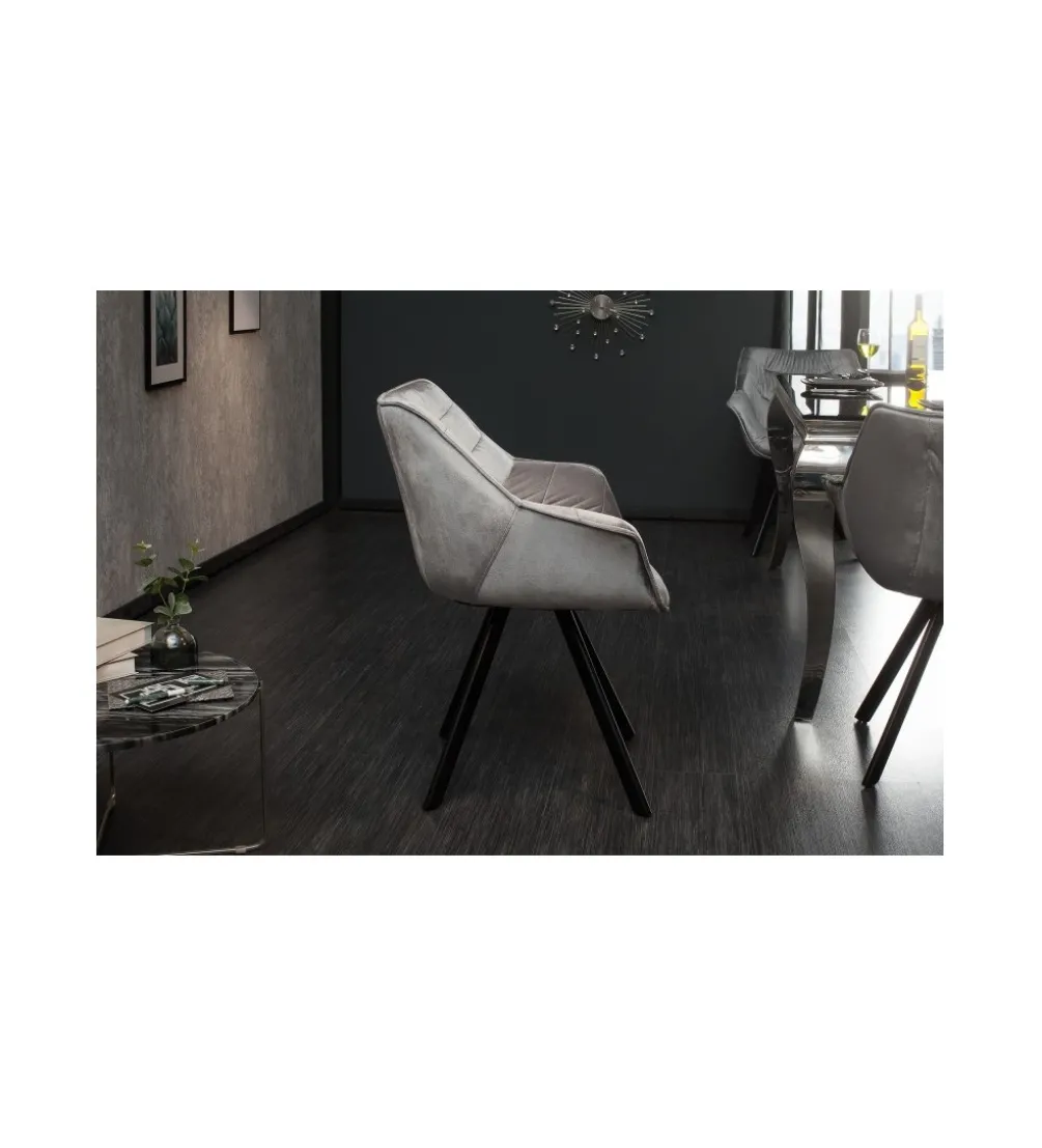 Krzesło designerskie The Dutch Comfort aksamitny szary
