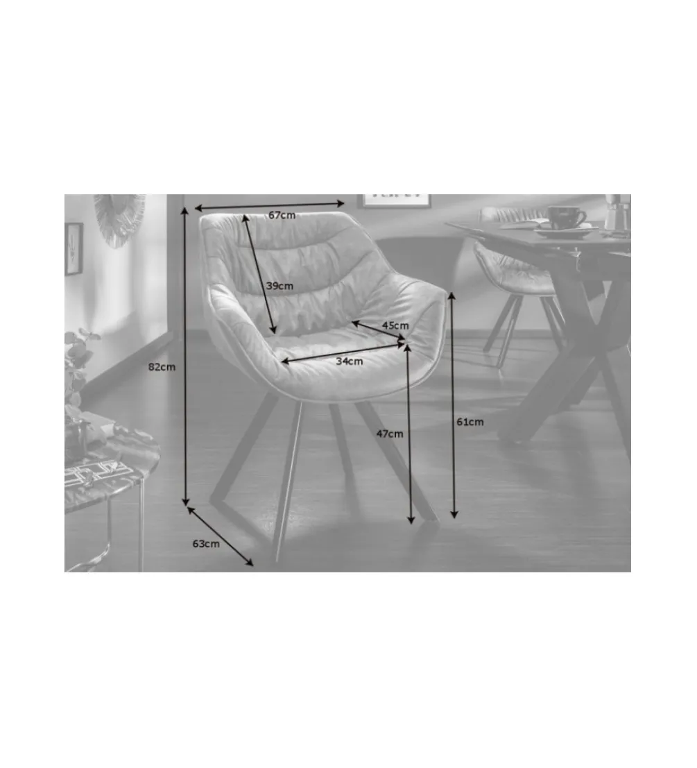 Krzesło designerskie The Dutch Comfort aksamitny szary