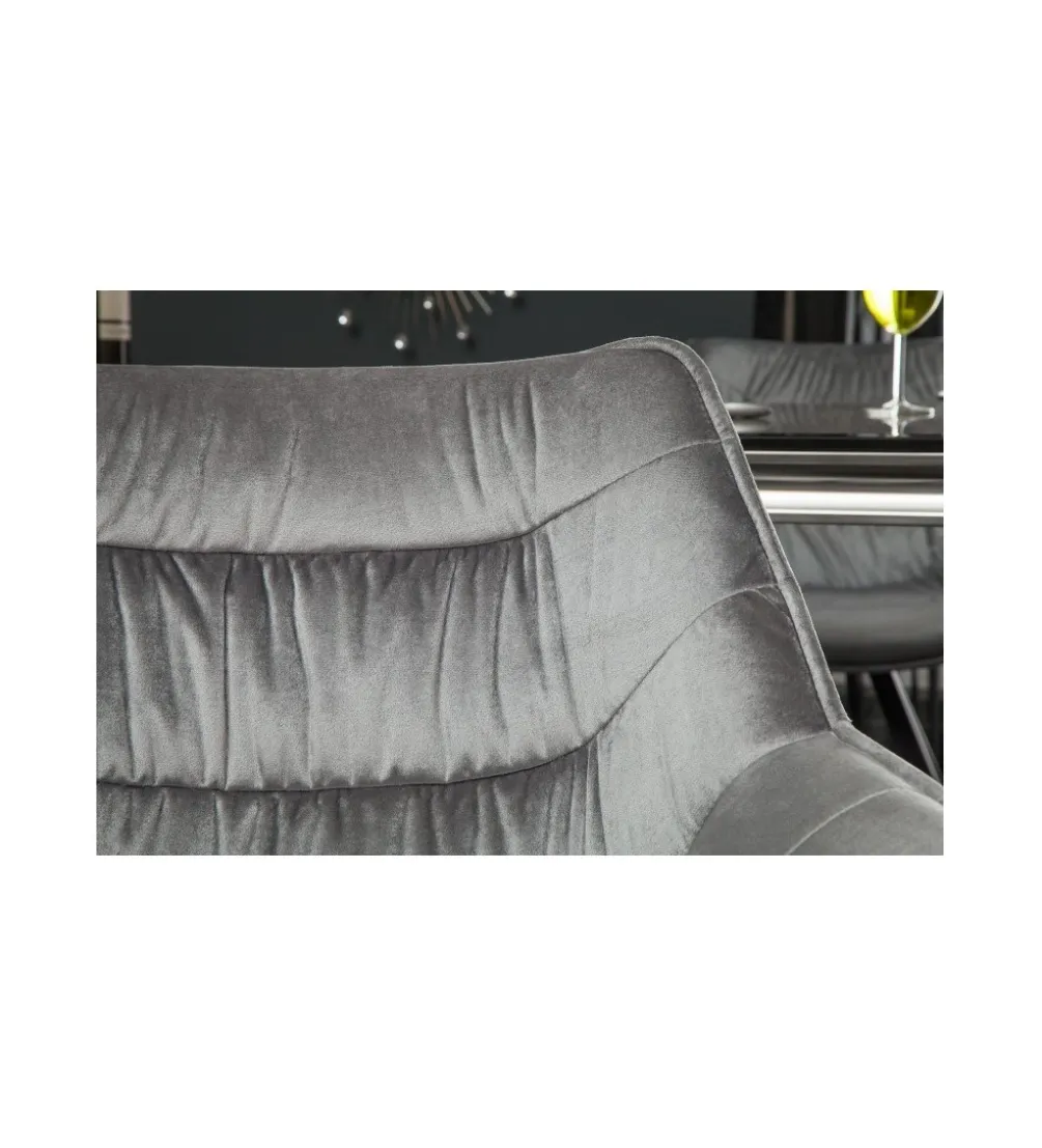 Krzesło designerskie The Dutch Comfort aksamitny szary