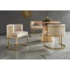Krzesło ELEGANCE welwet beżowy złote nogi