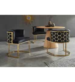 Krzesło ELEGANCE welwet czarny złote nogi