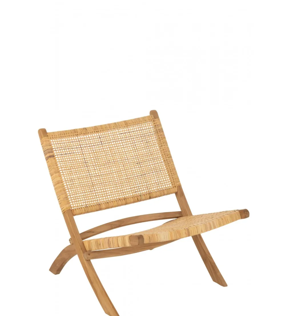 Krzesło FOLDE 78 cm drewno teak rattan