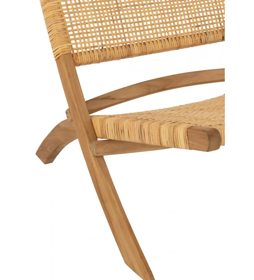 Krzesło FOLDE 78 cm drewno teak rattan