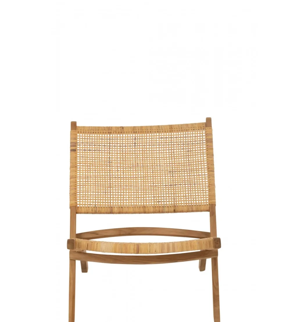 Krzesło FOLDE 78 cm drewno teak rattan
